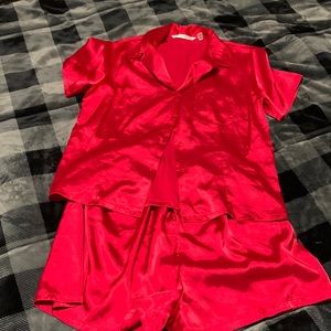 Victoria’s Secret Red Satin Pajama Set